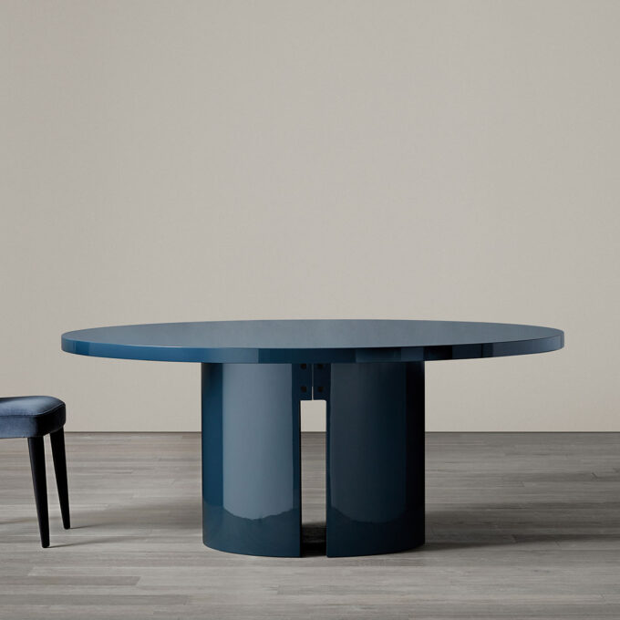 mobili-mobel-meridiani-Gong-round blue dining-table-