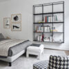 mobili-mobel-meridiani-Hardy-wall-unit-Bookcase forrest soft pouf