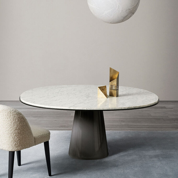 mobili-mobel-meridiani-Owen-table-marble top grey lacquer base